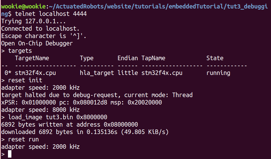 Debugging With JTAG : Actuated Robots